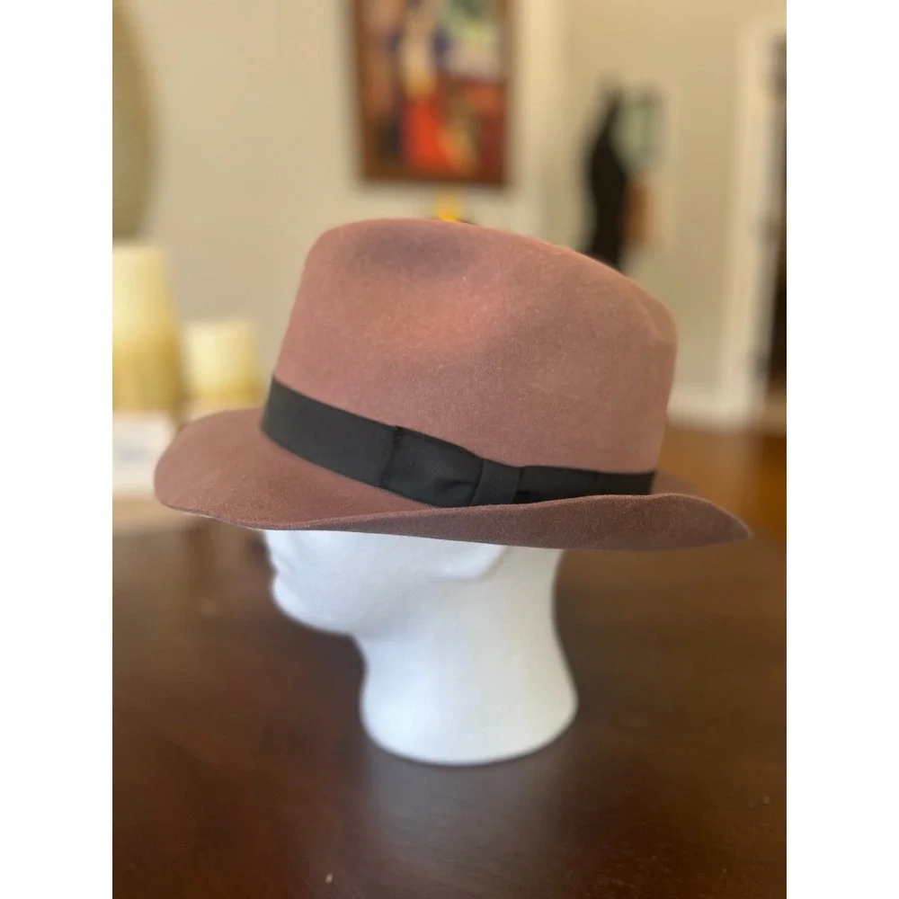 Country Gentleman Fedora Mens Medium Brown Excellent Dynafelt Wool Vintage Hat